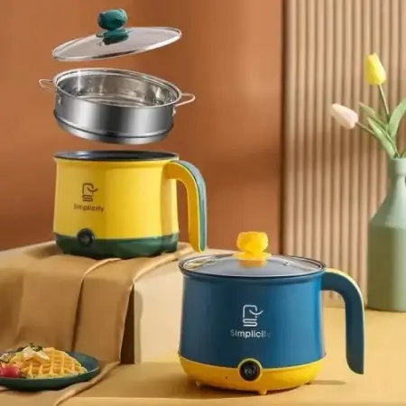 Portable Electric Multicooker Cooking Pot With Steamer 2 Liter