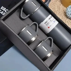 Vacuum flask and 2 cups set (500 ml Grey)