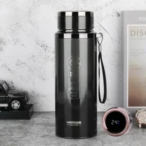Smart Stainless Steel Vacuum Flask (750ml -Metallic Black )