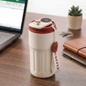 LED Thermal Mug (460ML maroon)