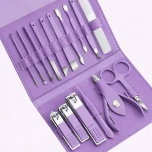 16-piece set manicure & pedicure kit (purple)