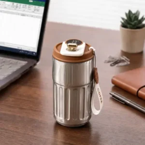 LED Thermal Mug (460ML Silver )